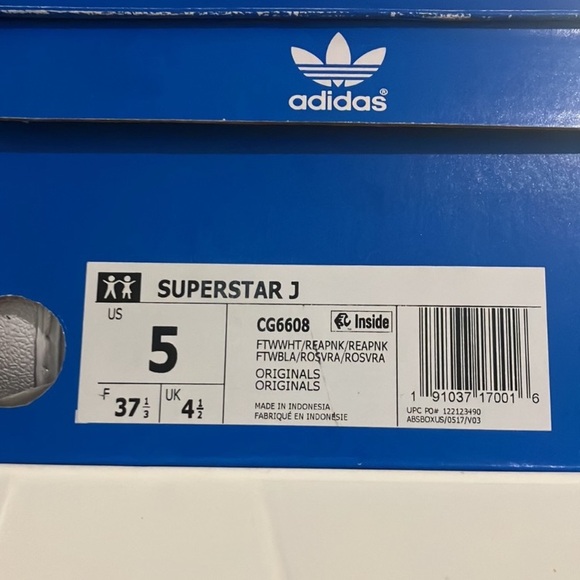 Adidas Superstar J Cloud White Real Pink Shoes CG6608 big kids - Picture 14 of 16